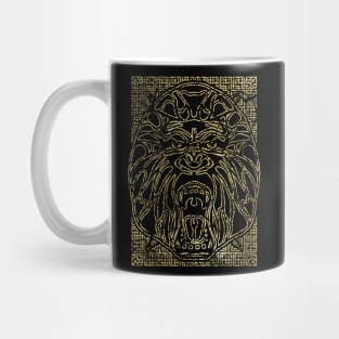 Vintage gold gorilla head on tribal texture Mug